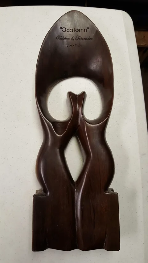 Finished engraved award ready for presentation